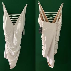 White strappy one piece